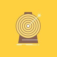 Aim. focus. goal. target. targeting Flat Line Filled Icon. Beautiful Logo button over yellow background for UI and UX. website or mobile application vector