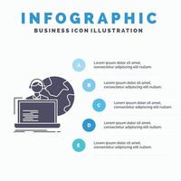 outsource. outsourcing. allocation. human. online Infographics Template for Website and Presentation. GLyph Gray icon with Blue infographic style vector illustration.