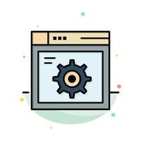 Web Setting Gear Internet Abstract Flat Color Icon Template vector