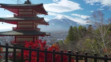 2019-11-18 JAPAN. 4K UHD Video of Chureito Pagoda in Fujiyoshida, Yamanashi, Japan.