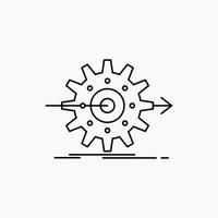 performance. progress. work. setting. gear Line Icon. Vector isolated illustration