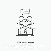group. business. meeting. people. team Icon. Line vector gray symbol for UI and UX. website or mobile application