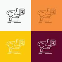 Analysis. business. develop. development. market Icon Over Various Background. Line style design. designed for web and app. Eps 10 vector illustration