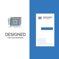 Folder Lock Target File Grey Logo Design and Business Card Template vector