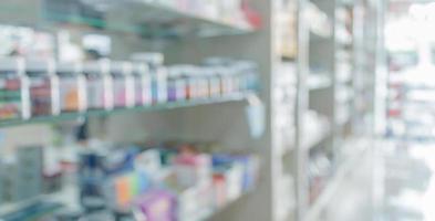 pharmacy drugstore shelves interior blurred abstract background photo