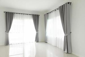 Curtain window interior decoration in living room photo