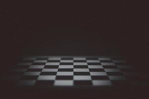 close up empty chess board on dark background.strategy leadership and success concept business. photo