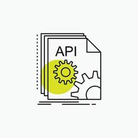 API. aplicación codificación. desarrollador. icono de línea de software vector