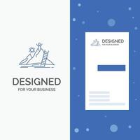 Business Logo for Success. personal. development. Leader. career. Vertical Blue Business .Visiting Card template vector