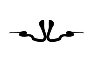 Silhouette of the Pair of the Cobra Snake for Logo, Pictogram, Website or Graphic Design Element. Vector Illustration
