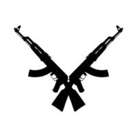 Silhouette of the Machine Gun for Pictogram or Graphic Design Element. Vector Illustration