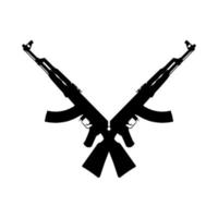 Silhouette of the Machine Gun for Pictogram or Graphic Design Element. Vector Illustration