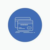 Banking. card. credit. debit. finance White Line Icon in Circle background. vector icon illustration