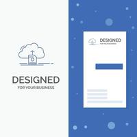 Business Logo for cloud. upload. save. data. computing. Vertical Blue Business .Visiting Card template vector