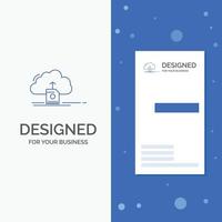 Business Logo for cloud. upload. save. data. computing. Vertical Blue Business .Visiting Card template vector