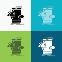 bullhorn. marketing. mobile. megaphone. promotion Icon Over Various Background. glyph style design. designed for web and app. Eps 10 vector illustration