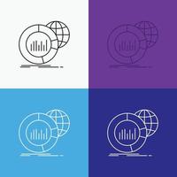 Big. chart. data. world. infographic Icon Over Various Background. Line style design. designed for web and app. Eps 10 vector illustration