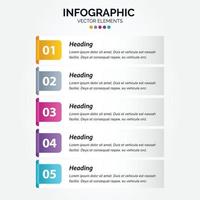 Timeline 5 options Vertical Infographic for presentations workflow process diagram flow chart report vector