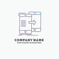 data. Sharing. sync. synchronization. syncing Purple Business Logo Template. Place for Tagline vector