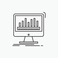 analytics. processing. dashboard. data. stats Line Icon. Vector isolated illustration