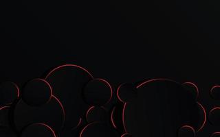Abstract Red Circle on black background technology vector