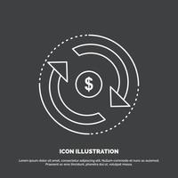 Circulation. finance. flow. market. money Icon. Line vector symbol for UI and UX. website or mobile application