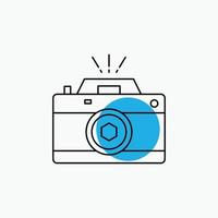 Camera. photography. capture. photo. aperture Line Icon vector