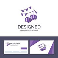 Creative Business Card and Logo template Decoration Balls Hanging Lantern Vector Illustration