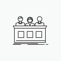 competition. contest. expert. judge. jury Line Icon. Vector isolated illustration