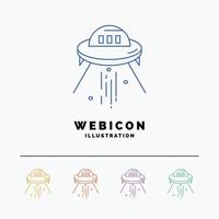 space ship. space. ship. rocket. alien 5 Color Line Web Icon Template isolated on white. Vector illustration