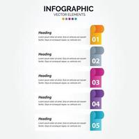 diseño de línea delgada de infografía vertical vectorial con iconos y 5 opciones o pasos. infografía vertical para el concepto de negocio. se puede utilizar para banner de presentaciones. diseño de flujo de trabajo vector