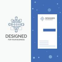 Business Logo for Function. instruction. logic. operation. meeting. Vertical Blue Business .Visiting Card template vector