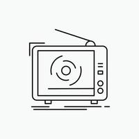 tv. ad. advertising. television. set Line Icon. Vector isolated illustration