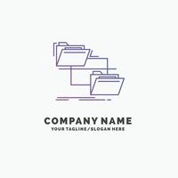 folder. file. management. move. copy Purple Business Logo Template. Place for Tagline vector