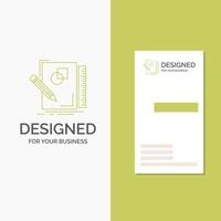 Business Logo for sketch. sketching. design. draw. geometry. Vertical Green Business .Visiting Card template. Creative background vector illustration