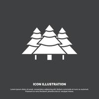 forest. camping. jungle. tree. pines Icon. glyph vector symbol for UI and UX. website or mobile application