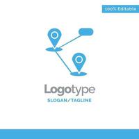 Gps Location Map Blue Solid Logo Template Place for Tagline vector