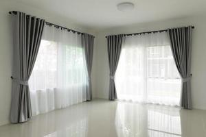 Curtain window interior decoration in living room photo