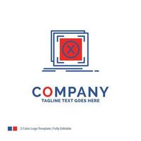 Company Name Logo Design For error. application. message. problem. server. Blue and red Brand Name Design with place for Tagline. Abstract Creative Logo template for Small and Large Business. vector