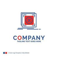 Company Name Logo Design For error. application. message. problem. server. Blue and red Brand Name Design with place for Tagline. Abstract Creative Logo template for Small and Large Business. vector