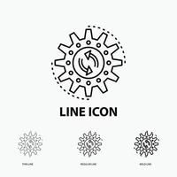 management. process. production. task. work Icon in Thin. Regular and Bold Line Style. Vector illustration
