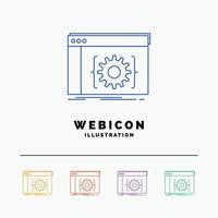 Api. app. coding. developer. software 5 Color Line Web Icon Template isolated on white. Vector illustration