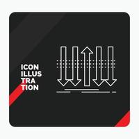 Red and Black Creative presentation Background for Arrow. business. distinction. forward. individuality Line Icon vector