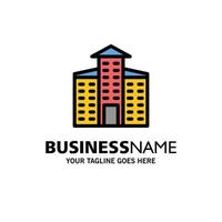 Building City Construction Business Logo Template Flat Color vector