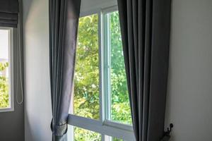 Curtain window interior decoration in bed room photo