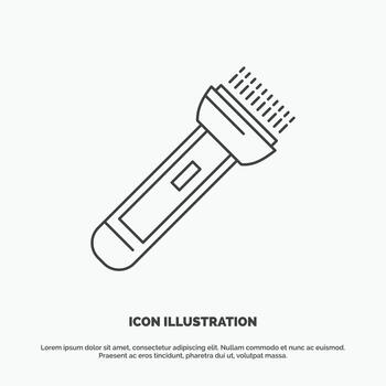 torch. light. flash. camping. hiking Icon. Line vector gray symbol for UI and UX. website or mobile application