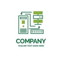 Combination. data. database. electronic. information Flat Business Logo template. Creative Green Brand Name Design. vector