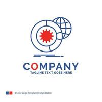 Company Name Logo Design For data. big data. analysis. globe. services. Blue and red Brand Name Design with place for Tagline. Abstract Creative Logo template for Small and Large Business. vector