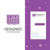 Business Logo for Controller. keyboard. keys. midi. sound. Vertical Purple Business .Visiting Card template. Creative background vector illustration