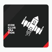 fondo de presentación creativa rojo y negro para naves espaciales. astronave. Embarcacion. espacio. icono de glifo alienígena vector